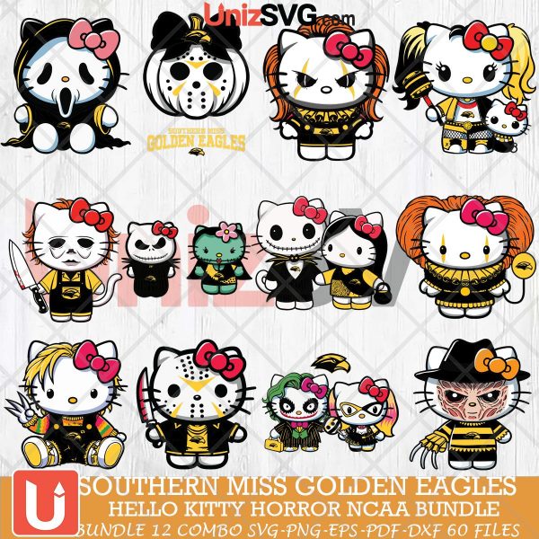 Southern Miss Golden Eagles Hello Kitty Horror NCAA bundle 12