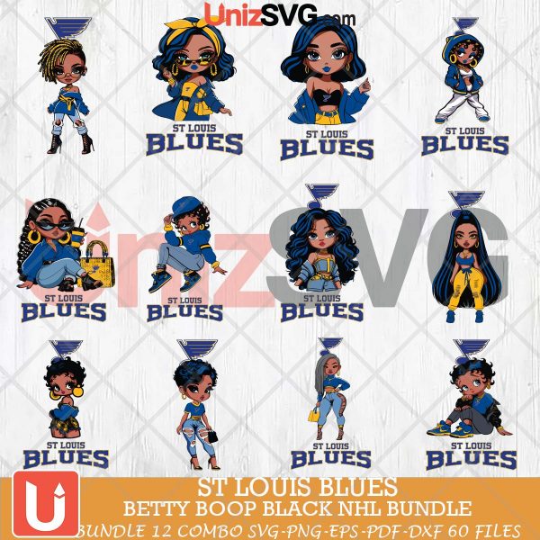 St Louis Blues Betty Boop Black NHL bundle 12