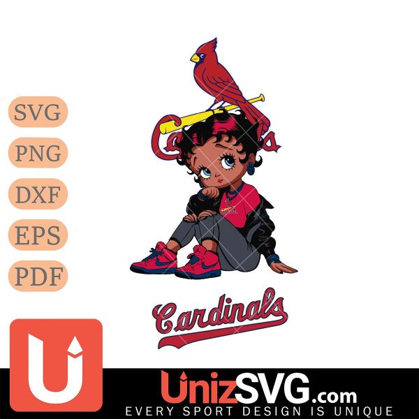 St Louis Cardinals Betty Boop Black