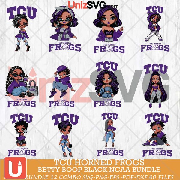 TCU Horned Frogs Betty Boop Black NCAA bundle 12