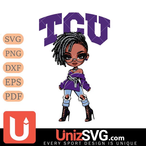 TCU Horned Frogs Betty Boop Fan Girl black