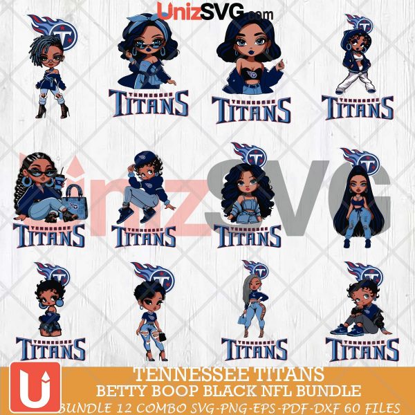 Tennessee Titans Betty Boop Black NFL bundle 12