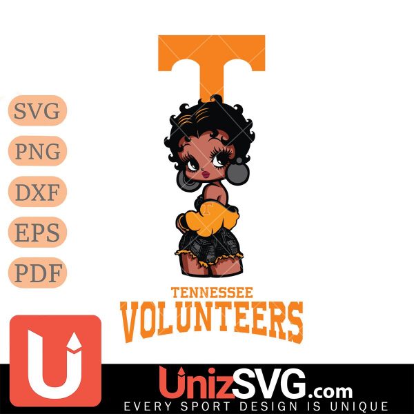 Tennessee Volunteers Betty Boop Black Fan Girl