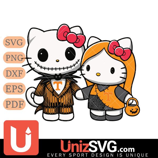 Tennessee Volunteers Hello Kitty Skellington & Sally Horror