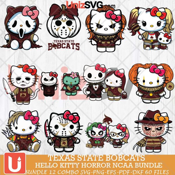 Texas State Bobcats Hello Kitty Horror NCAA bundle 12