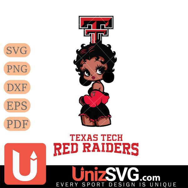 Texas Tech Red Raiders Betty Boop Black Fan Girl