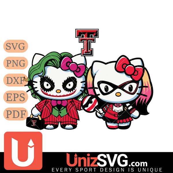 Texas Tech Red Raiders Hello Kitty Joker x Harley Quinn Horror