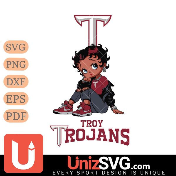 Troy Trojans Betty Boop Black