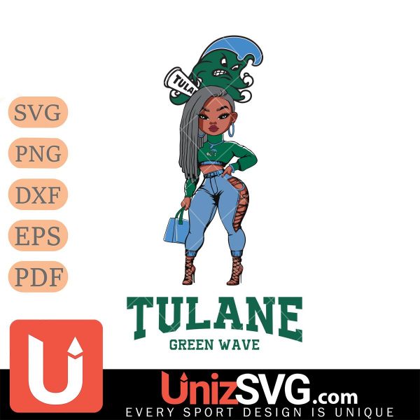 Tulane Green Wave Fan Girl Black