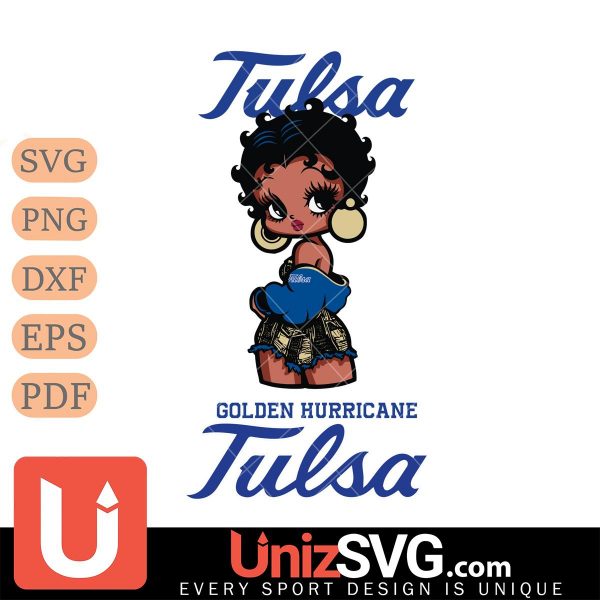 Tulsa Golden Hurricane Betty Boop Black Fan Girl