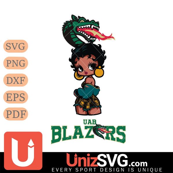 UAB Blazers Betty Boop Black Fan Girl