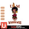 UL Monroe Warhawks Betty Boop Black Fan Girl