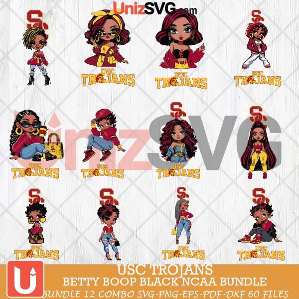 USC Trojans Betty Boop Black NCAA bundle 12