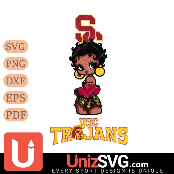 USC Trojans Betty Boop Black Fan Girl