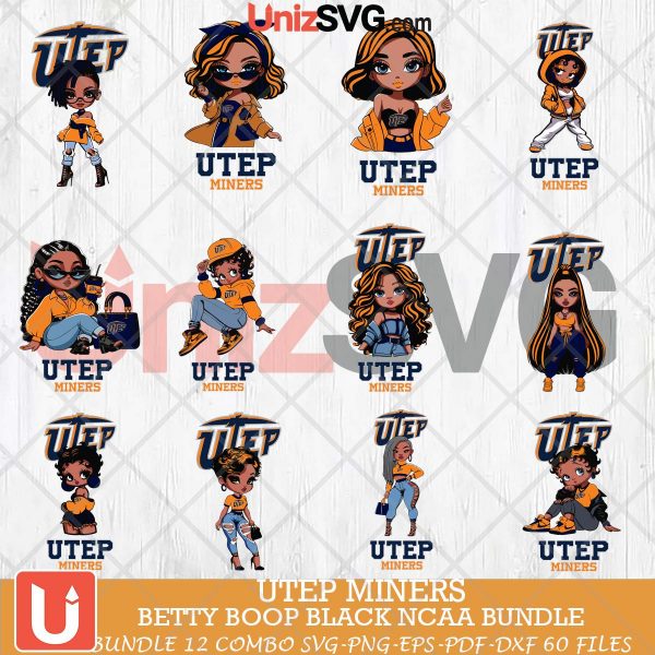 UTEP Miners Betty Boop Black NCAA bundle 12