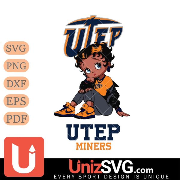 UTEP Miners Betty Boop Black