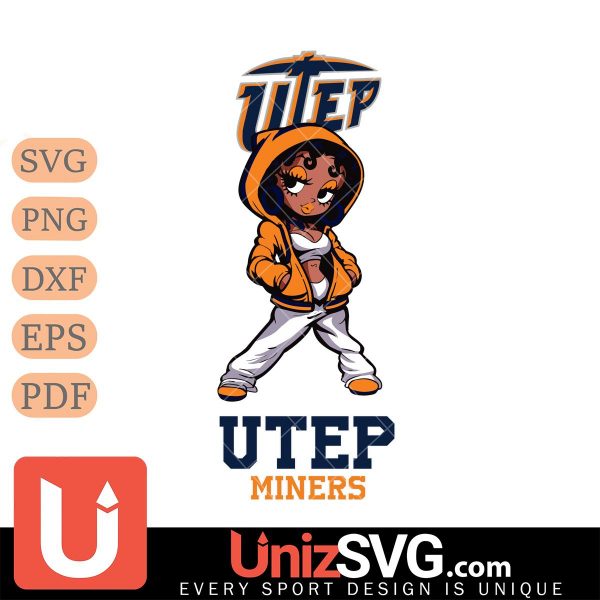 UTEP Miners Betty Boop Fan Girl