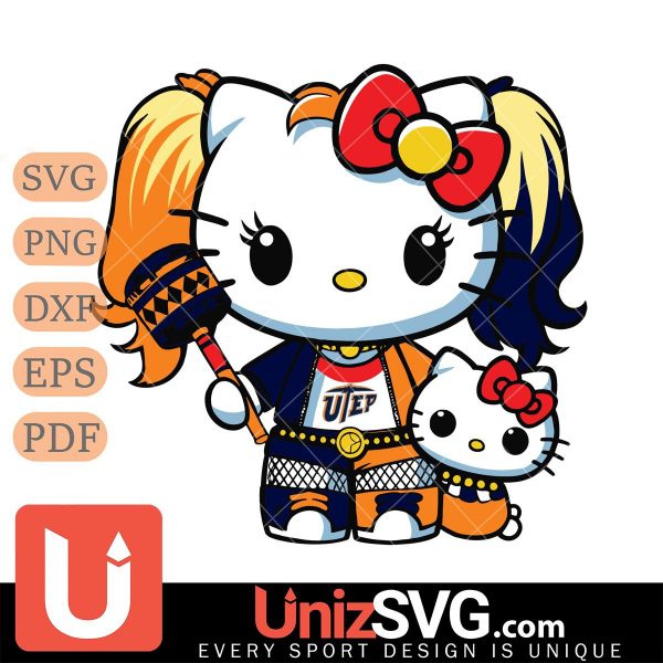 UTEP Miners Hello Kitty Harley Quinn Horror