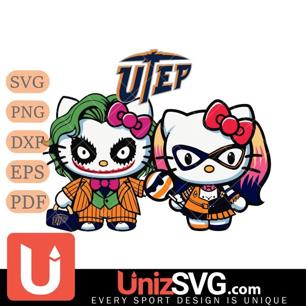 UTEP Miners Hello Kitty Joker x Harley Quinn Horror