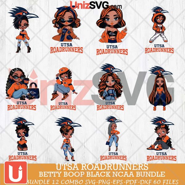 UTSA Roadrunners Betty Boop Black NCAA bundle 12