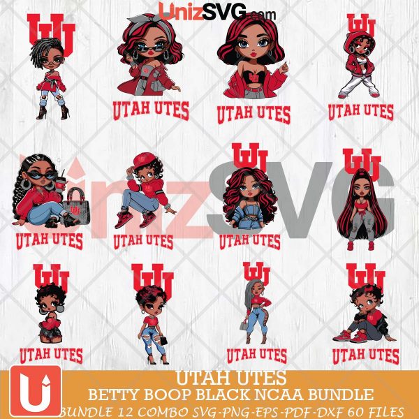 Utah Utes Betty Boop Black NCAA bundle 12