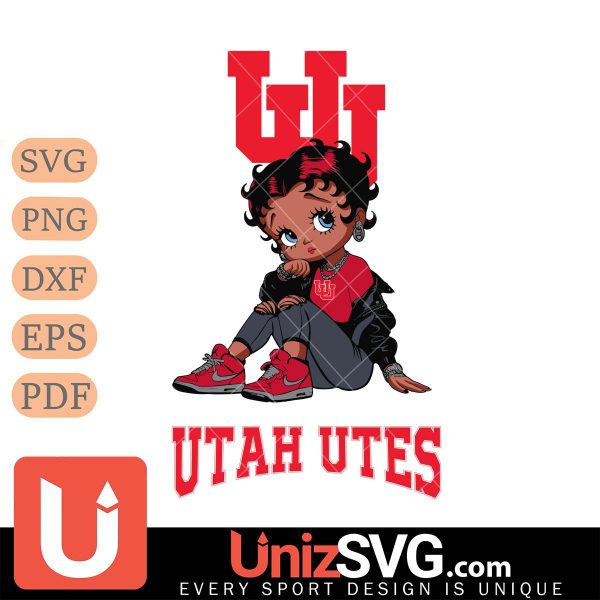 Utah Utes Betty Boop Black