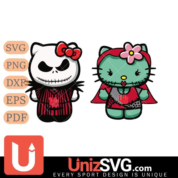 Utah Utes Hello Kitty Jack Skellington & Sally Horror