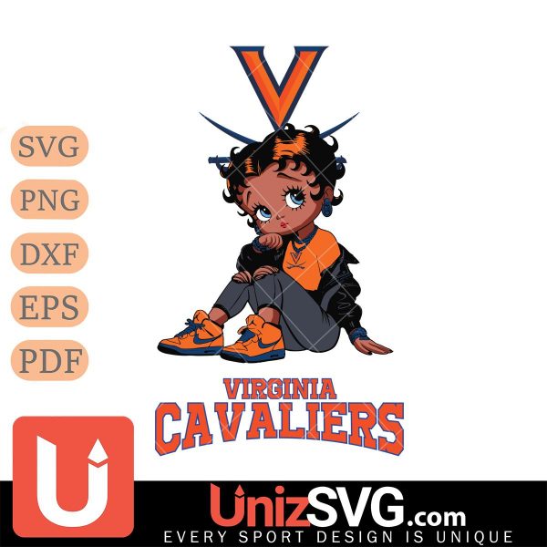 Virginia Cavaliers Betty Boop Black