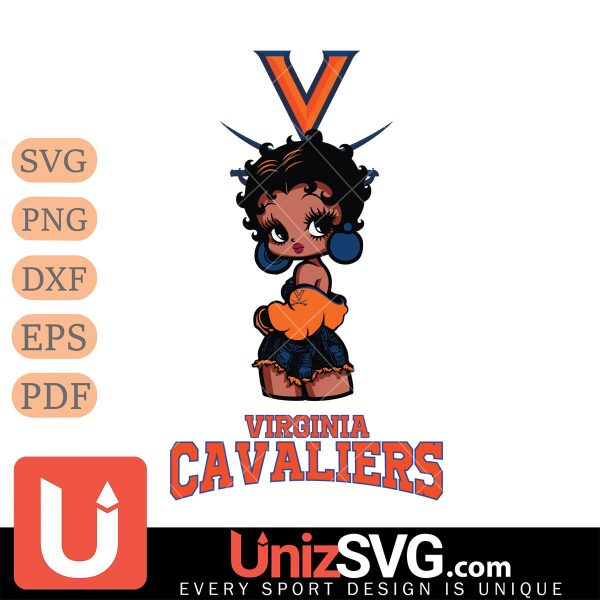 Virginia Cavaliers Betty Boop Black Fan Girl