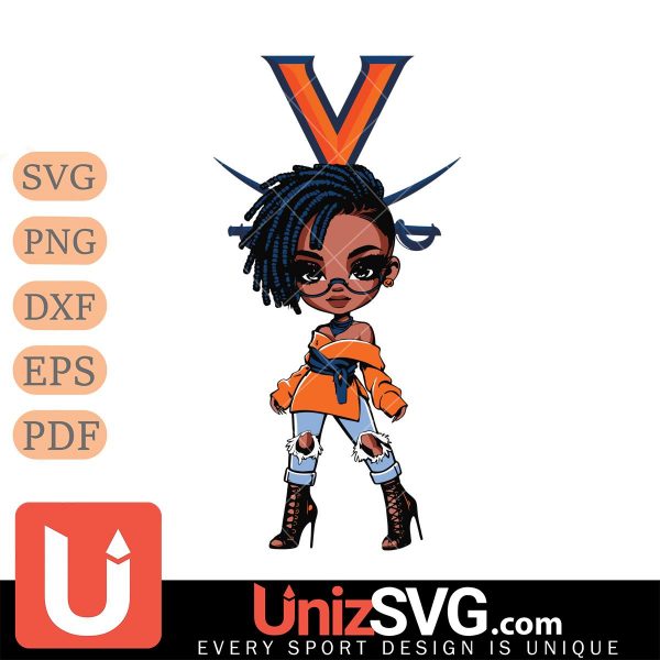 Virginia Cavaliers Betty Boop Fan Girl black