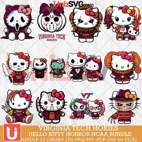 Virginia Tech Hokies Hello Kitty Horror NCAA bundle 12