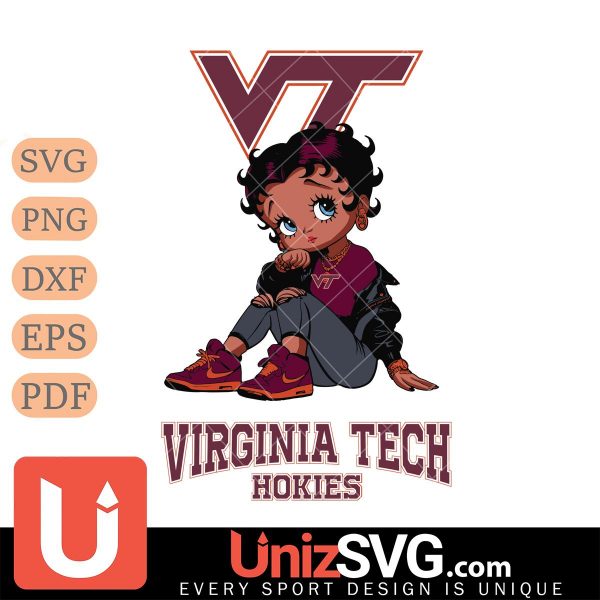 Virginia Tech Hokies Betty Boop Black