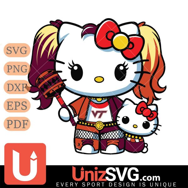 Virginia Tech Hokies Hello Kitty Harley Quinn Horror