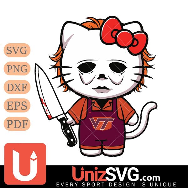 Virginia Tech Hokies Hello Kitty Michael Myers Horror