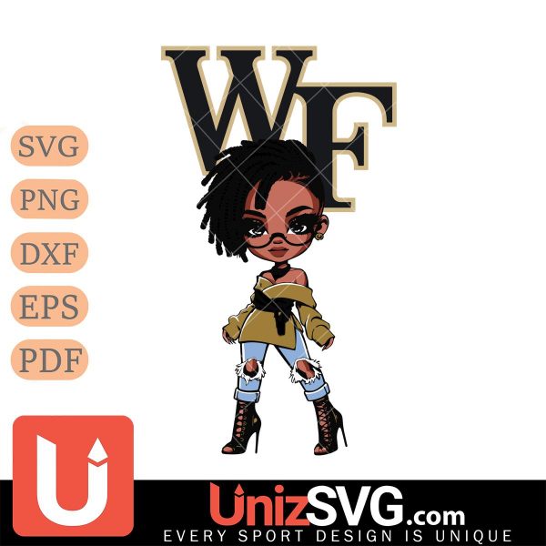 Wake Forest Demon Deacons Betty Boop Fan Girl black