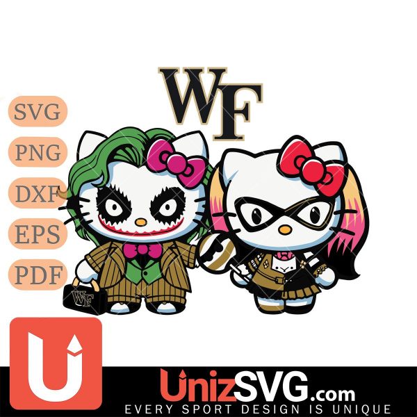 Wake Forest Demon Deacons Hello Kitty Joker x Harley Quinn Horror