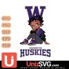 Washington Huskies Betty Boop Black