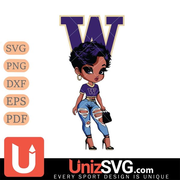 Washington Huskies Black Fan Girl