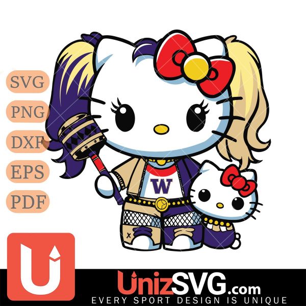 Washington Huskies Hello Kitty Harley Quinn Horror