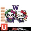 Washington Huskies Hello Kitty Joker x Harley Quinn Horror