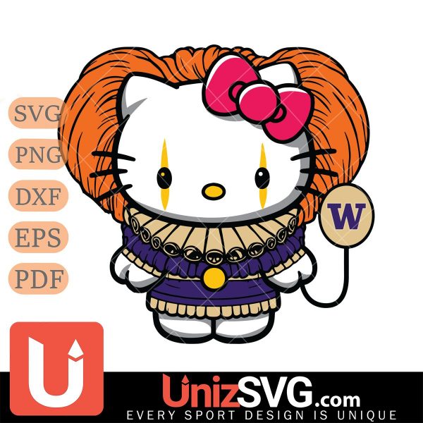 Washington Huskies Hello Kitty Pennywise Horror