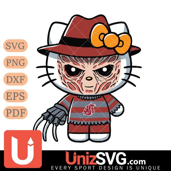 Washington State Cougars Hello Kitty Deadpool & Wolverine Horror