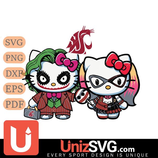 Washington State Cougars Hello Kitty Joker x Harley Quinn Horror