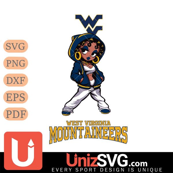 West Virginia Mountaineers Betty Boop Fan Girl