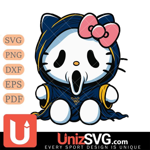 West Virginia Mountaineers Hello Kitty GhostFace Horror