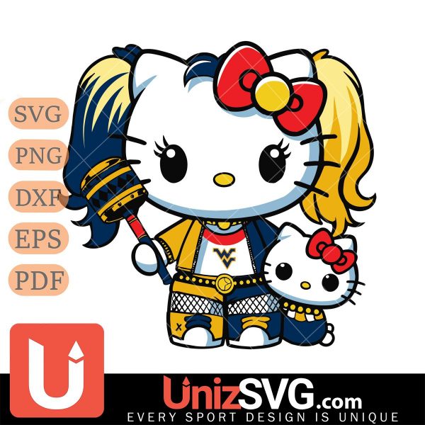 West Virginia Mountaineers Hello Kitty Harley Quinn Horror