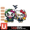 West Virginia Mountaineers Hello Kitty Joker x Harley Quinn Horror