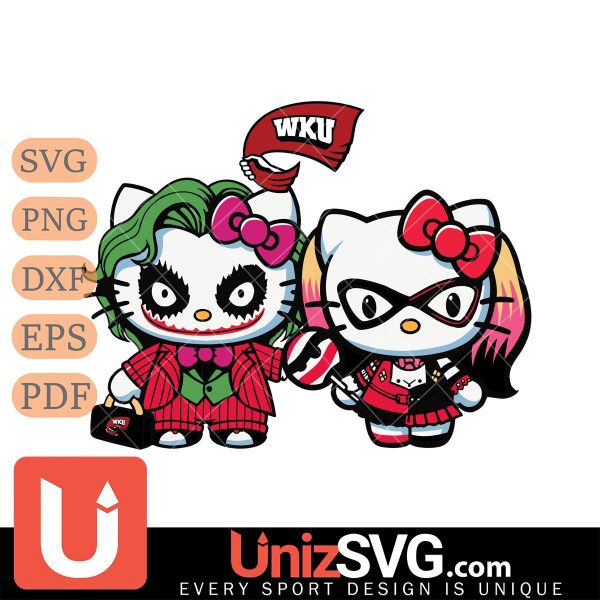 Western Kentucky Hilltoppers Hello Kitty Joker x Harley Quinn Horror