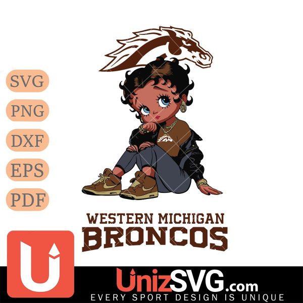 Western Michigan Broncos Betty Boop Black