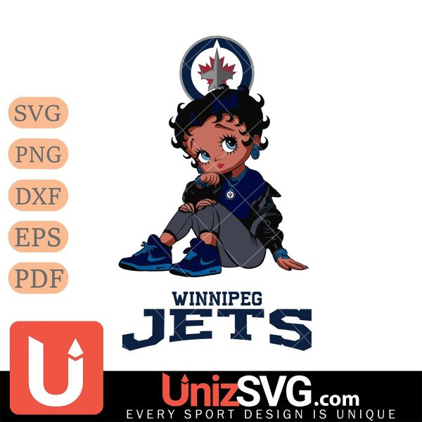 Winnipeg Jets Betty Boop Black